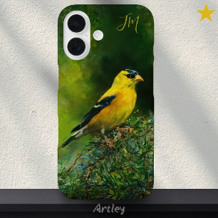Coques iPhone 16 American Goldfinch Peinture Nom personnalisé
