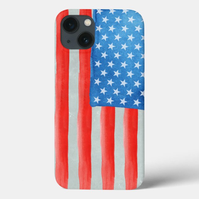 Coques Case-Mate iPhone American Watercolor Flag (Verso)
