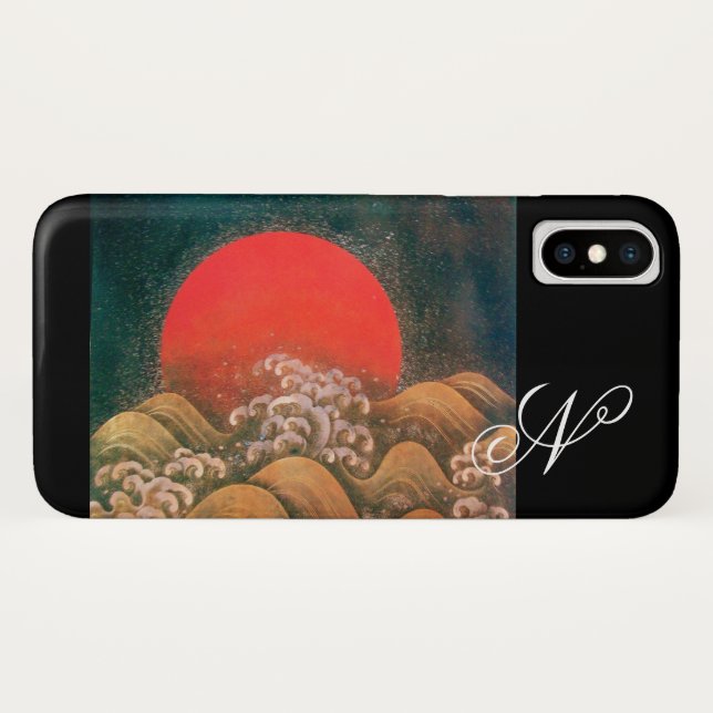 Coques Case-Mate iPhone AMETERASU, SUN GODDESS rouge brun noir (Dos (Horizontal))