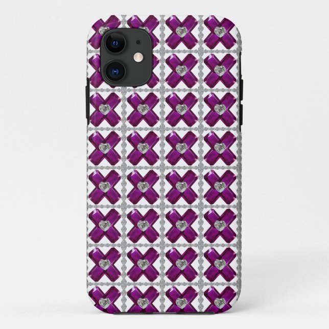 Coques Case-Mate iPhone Amethyst Diamond Art, violet (Dos)