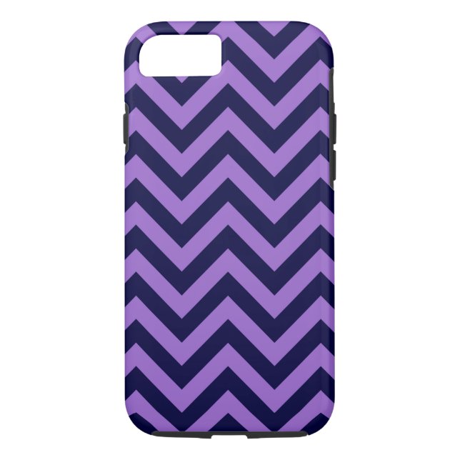 Coques Case-Mate iPhone Améthyst, Navy Blue Large Chevron Zig Zag (Dos)