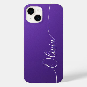Coque Pour iPhone 14 Améthyste blanc Élégant Calligraphie Nom du script