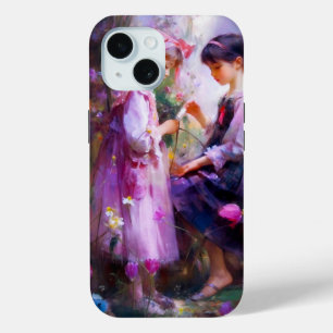 Coque Pour iPhone 15 Amis et fleurs 2
