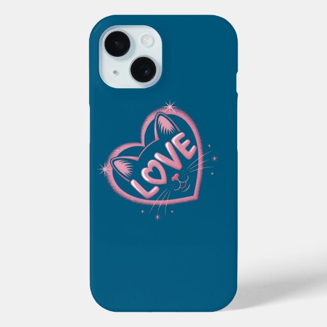 Coques Case-Mate iPhone Amour de chat scintillant (Verso)