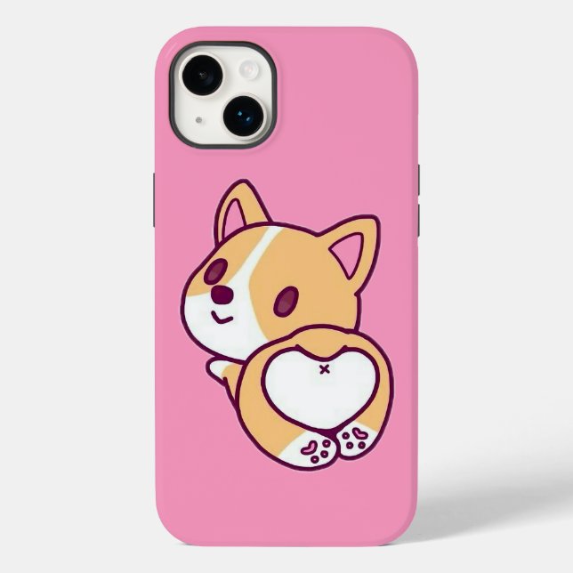 Coques Case-Mate iPhone Amour de chiot Corgi mignon (Verso)