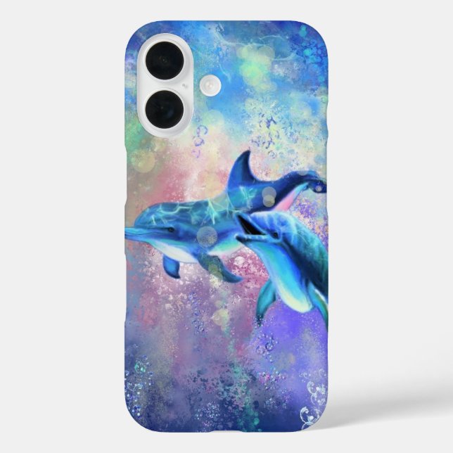 Coques Case-Mate iPhone Amour de la famille des dauphins (Verso)