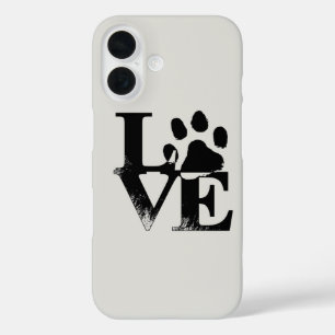 Coques iPhone 16 Amour Empreinte de patte