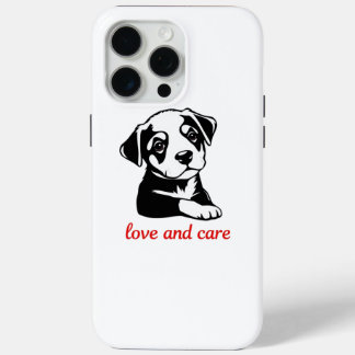 Coque iPhone 15 Pro Max Amour et soin chiot