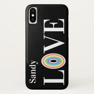 Case-Mate iPhone Case Amour moderne arc en ciel sur noir chic