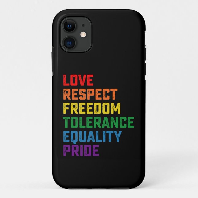 Coques Case-Mate iPhone Amour Respect Liberté Tolérance Égalité Fierté (Dos)