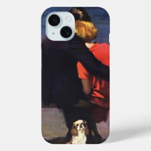 Coque Pour iPhone 15 Amour romantique vintage, Romance sur la plage