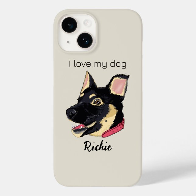 Coques Case-Mate iPhone Amoureux des chiens chiot allemand (Verso)