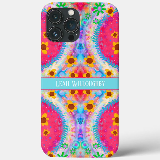 Coques Case-Mate iPhone Amusants Boho rose Floral Inspirivée personnalisée (Verso)