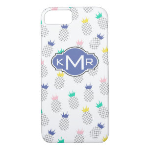 Coque iPhone 7 Ananas Abstraits   Monogramme