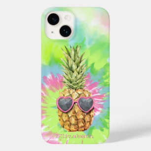 Coque Pour iPhone 14 Ananas cool, Aquarelle colorée Teinture