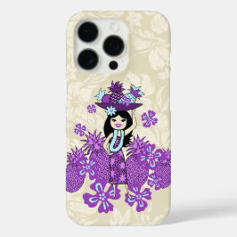 Coques iPhone 16 Pro Ananas Luau Hawaiian Hula Girl Violet