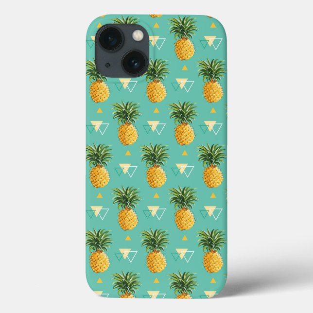 Coques Case-Mate iPhone Ananas Lumineux Sur Motif Géométrique (Verso)