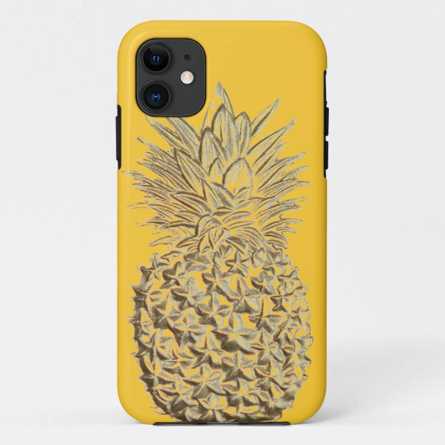 Coques Case-Mate iPhone Ananas sur l'or jaune (Dos)