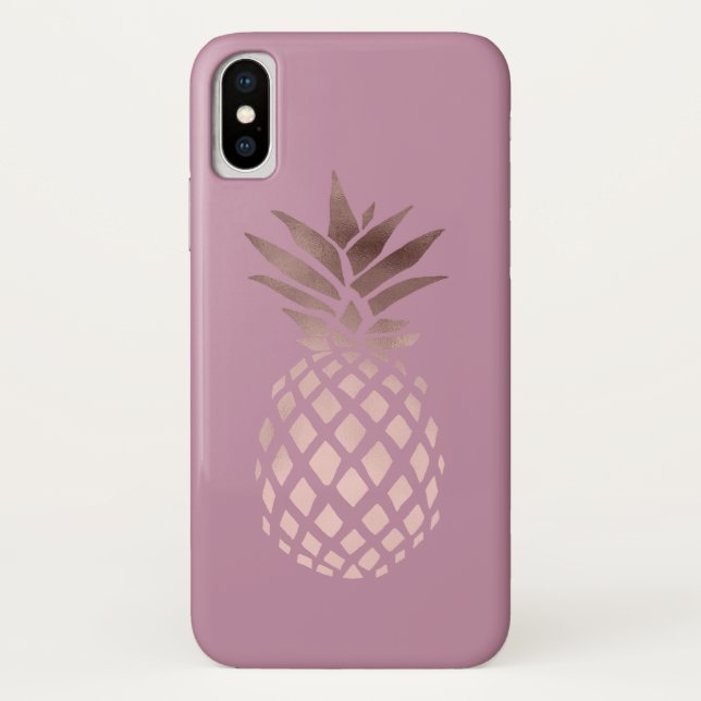 Coques Case-Mate iPhone ananas tropical de poussin d'or rose élégant (Dos)