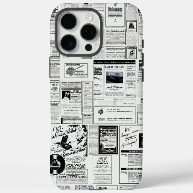 Coques Case-Mate iPhone Ancien journal allemand Annonces du début des anné (Verso)