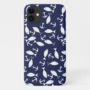 Case-Mate iPhone Case Ancre blanche Blue Arrière - plan capitaine Sea Fi