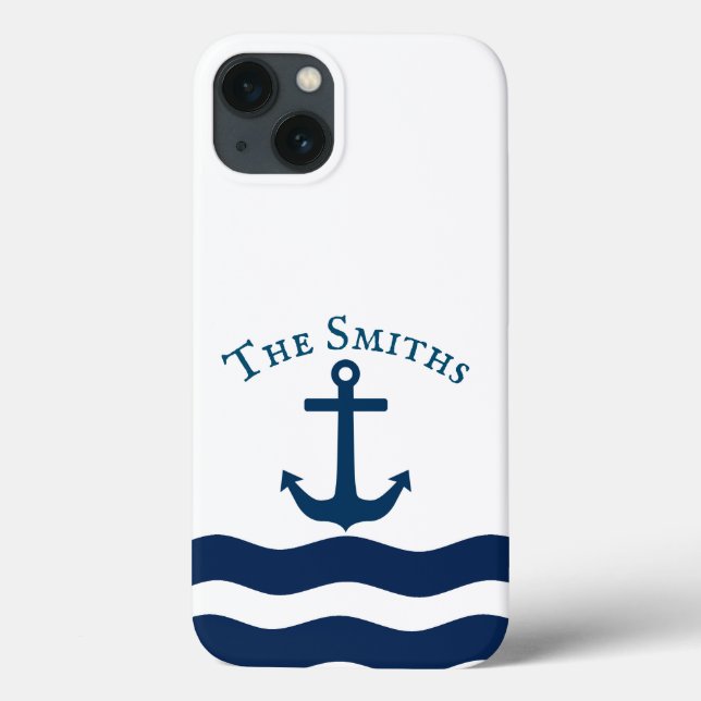Coques Case-Mate iPhone Ancre lisse Nautique Personnalisé (Verso)
