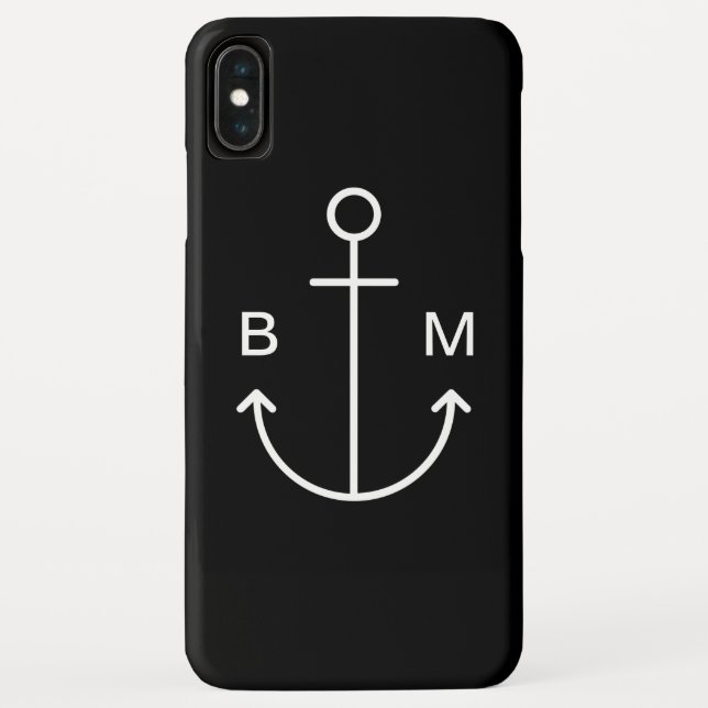 Coques Case-Mate iPhone Ancre nautique de bateau de monogramme (Dos)
