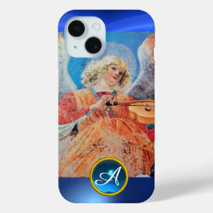 Coque Pour iPhone 15 ANGE MUSICAL, Sapphire Bleu Monogramme