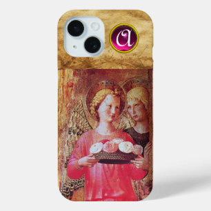 COQUE POUR iPhone 15 ANGEL AVEC MONOGRAMME ROSE
