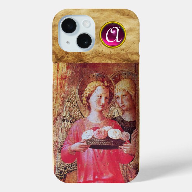 COQUES Case-Mate iPhone ANGEL AVEC MONOGRAMME ROSE (Verso)