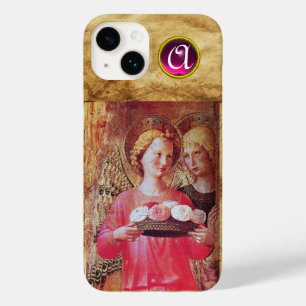 COQUE POUR iPhone 14 ANGEL AVEC MONOGRAMME ROSE