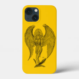 Coques Pour iPhone Angel - design noir et jaune