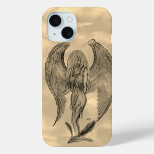 Coque Pour iPhone 15 Angel en style tatouage