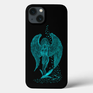 Case-Mate iPhone Case Angel perdu en amour, noir et vert Design