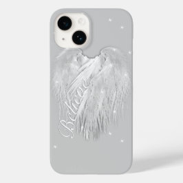 Coque Pour iPhone 14 ANGEL WINGS 'Croire' Coeur magique