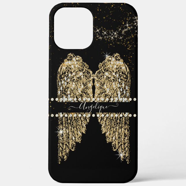 Coques Case-Mate iPhone Angel Wings Gold Diamond Jewel Girly Chic  (Verso)