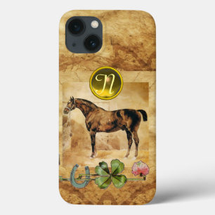 iPhone 13 COQUE ANGLAIS HORSE, HORSESHOE ET MONOGRAMME SHAMROCK