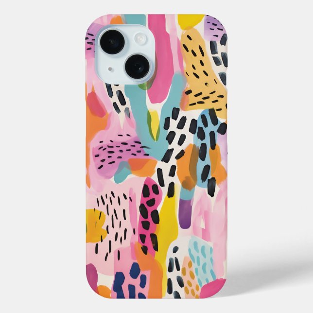 Coques Case-Mate iPhone Animal Abstrait Moderne Retro Coloré (Verso)