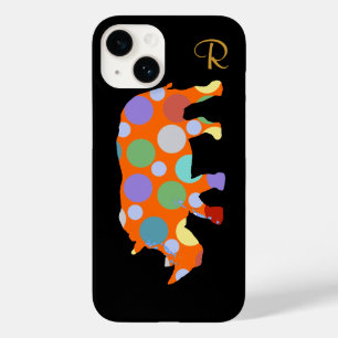 Coque Pour iPhone 14 animal rhinocéros pois