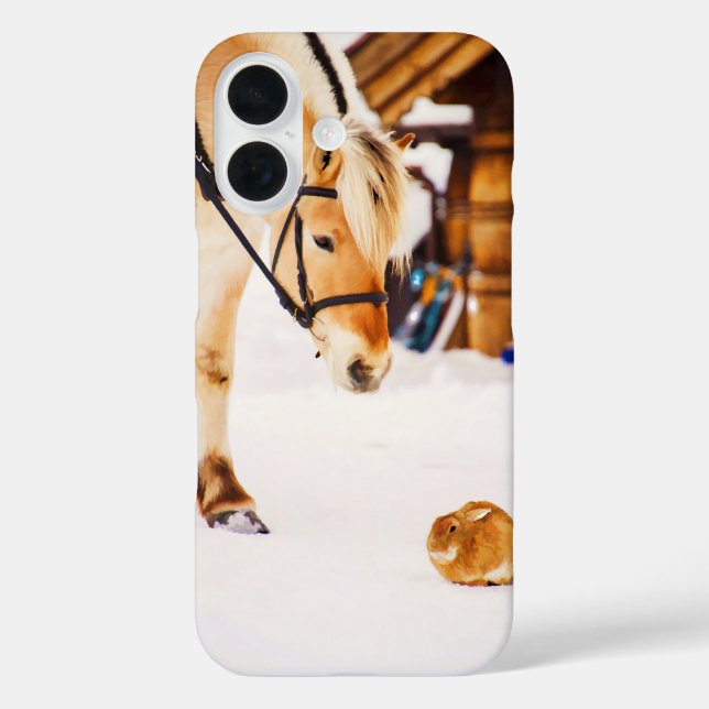 Coques Case-Mate iPhone Animaux de ferme cheval et lapin (Verso)