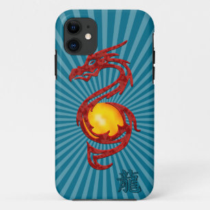 Etui iPhone Case-Mate Année Chinoise du Dragon Rouge Métallisé