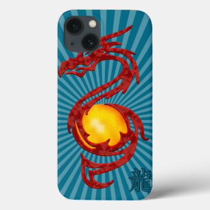 Case-Mate iPhone Case Année Chinoise du Dragon Rouge Métallisé