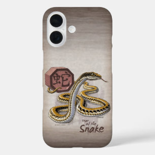 Coques iPhone 16 Année chinoise du zodiaque de l'art serpent