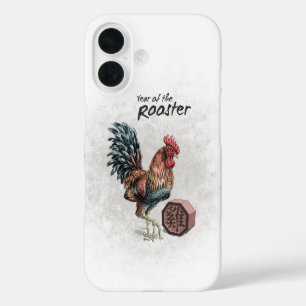 Coques iPhone 16 Année du coq chinois Zodiac Art