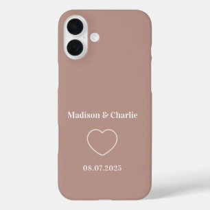 Coques iPhone 16 Plus Anniversaire minimaliste du Mariage d'amour