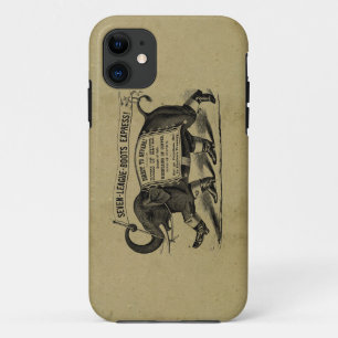 Coque iPhone 11 Annonce victorienne graphique d'éléphant vintage