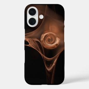 COQUES iPhone 16  ANTIQUE BROWN FRACTAL ROSE