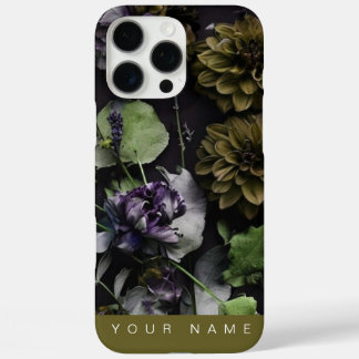 Coques iPhone 16 Pro Max Antique en fleur foncée