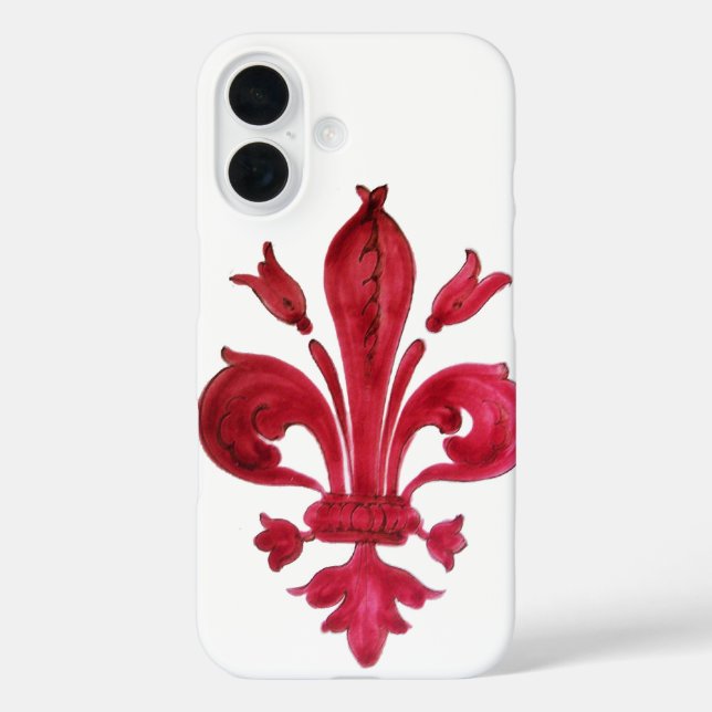 Coques Case-Mate iPhone ANTIQUE FLEUR ROUGE DE LIS EN Héraldique BLANC (Verso)