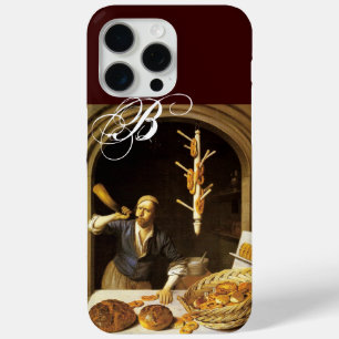 COQUE iPhone 15 PRO MAX ANTIQUE OVEN BAKER, BAKERY PAIN SHOP MONOGRAMME